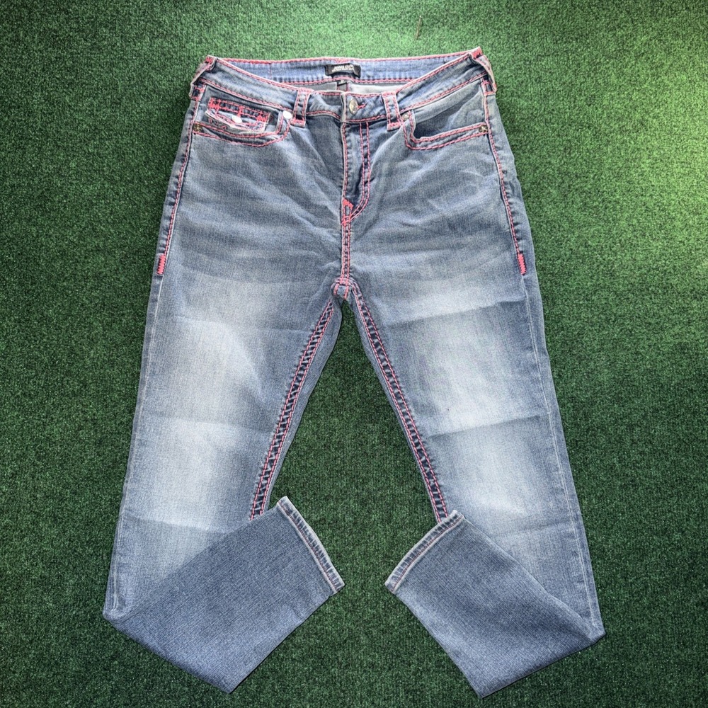 True Religion Mid Rise Super Skinny Jeans Women's Size 31 Light Wash Jeans